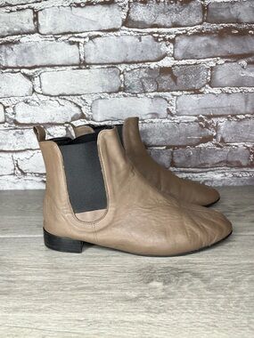 REPETTO Grey Leather Split Toe Chelsea Ankle Boots Women's Sz 39.5EU/9M US